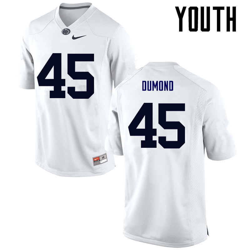 NCAA Nike Youth Penn State Nittany Lions Joe Dumond #45 College Football Authentic White Stitched Jersey QBN1798ZB